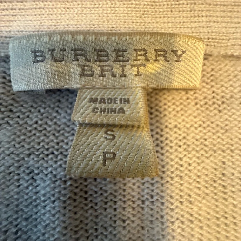 Burberry Brit Tan Merino Wool Novacheck Zip Front Cardigan Size Small - Picture 4 of 12